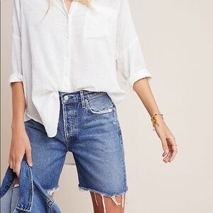 AGOLDE Rumi Ultra High-Rise Denim Bermuda Shorts